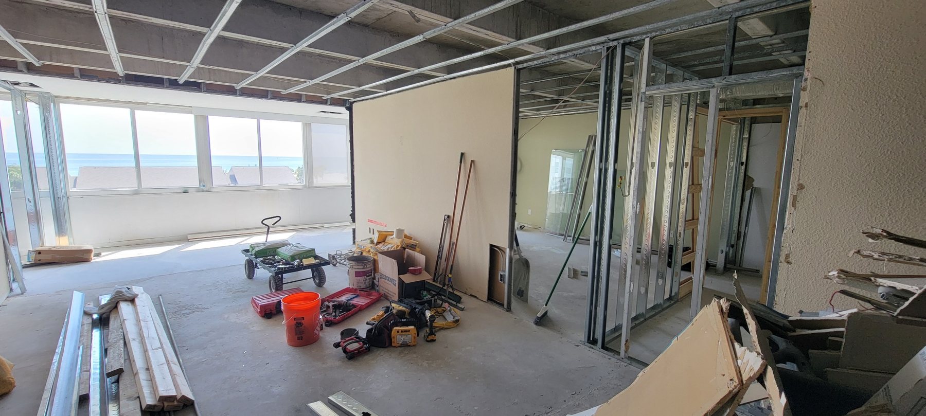 New framing during whole-home renovation