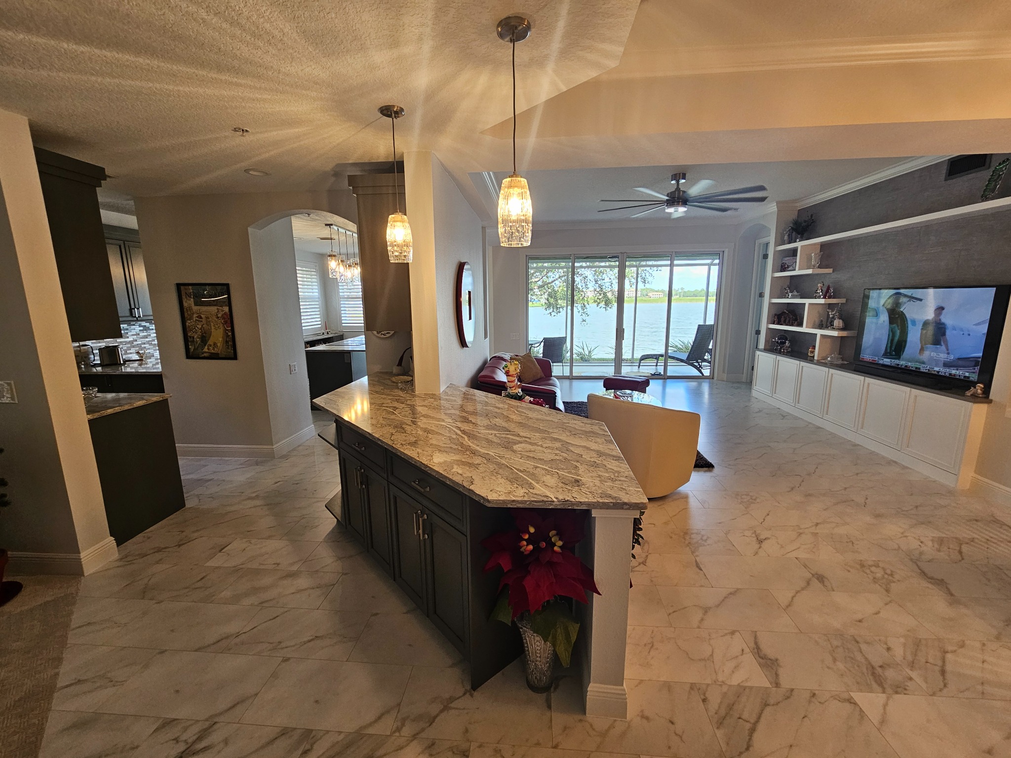 Waterfront view through completed Bartolucci whole-home renovation